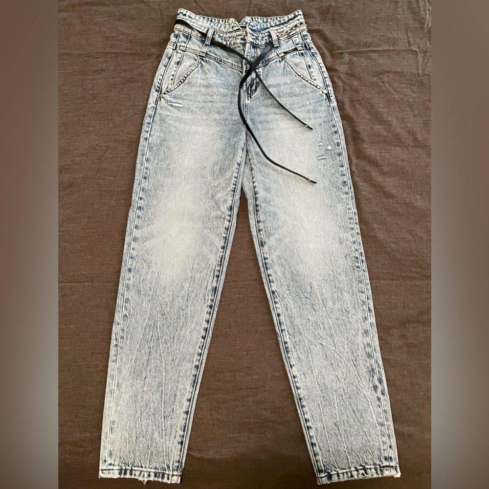 Miss Sixty NWT High Rise Acid Wash Straight Leg Jeans Size 25